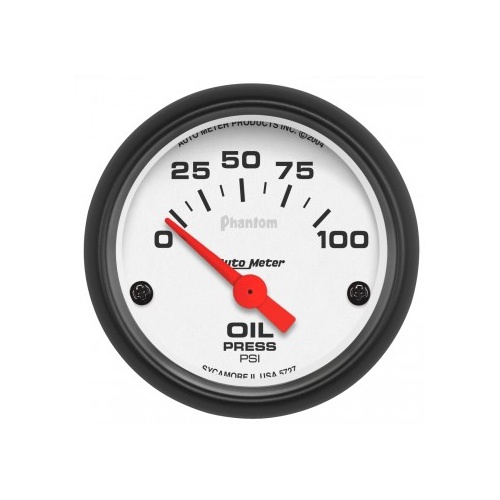 AUTOMETER GAUGE 2-1/16" OIL PRESSURE,0-100 PSI,AIR-CORE,PHANTOM # 5727