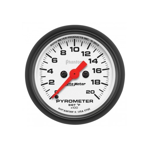 AUTOMETER GAUGE 2-1/16" PYROMETER,0-2000F,STEPPER MOTOR,PHANTOM # 5745