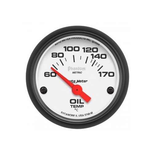 AUTOMETER GAUGE 2-1/16" OIL TEMPERATURE,60-170C,AIR-CORE,PHANTOM # 5748-M
