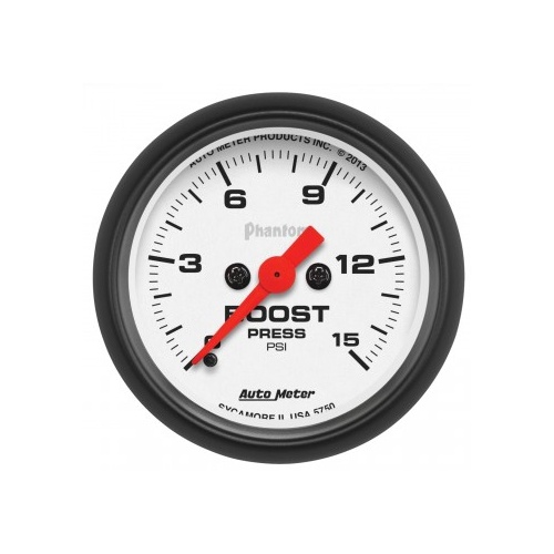 AUTOMETER GAUGE 2-1/16" BOOST,0-15 PSI,STEPPER MOTOR,PHANTOM # 5750
