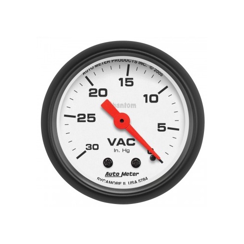 AUTOMETER GAUGE 2-1/16" VACUUM,0-30 IN HG,PHANTOM # 5784