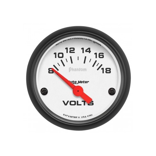 AUTOMETER GAUGE 2-1/16" VOLTMETER,8-18V,AIR-CORE,PHANTOM # 5791