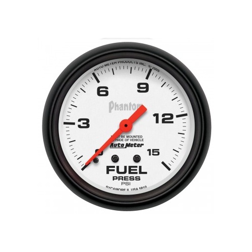 AUTOMETER GAUGE 2-5/8" FUEL PRESSURE,0-15 PSI,MECHANICAL,PHANTOM # 5810