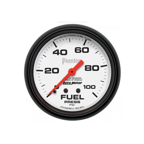 AUTOMETER GAUGE 2-5/8" FUEL PRESSURE,0-100 PSI,MECHANICAL,PHANTOM # 5812