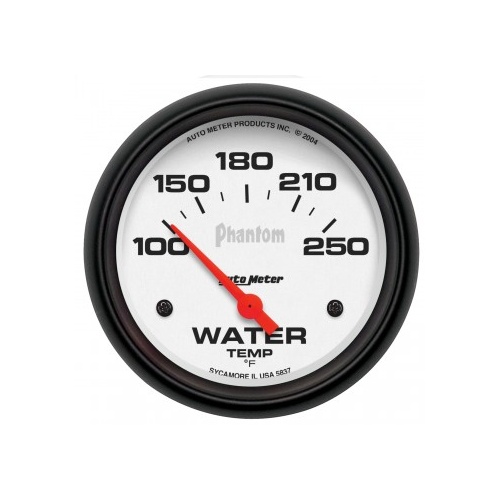 AUTOMETER GAUGE 2-5/8" WATER TEMPERATURE,100-250F,AIR-CORE,PHANTOM # 5837