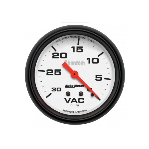 AUTOMETER GAUGE 2-5/8" VACUUM,0-30 IN HG,PHANTOM # 5884