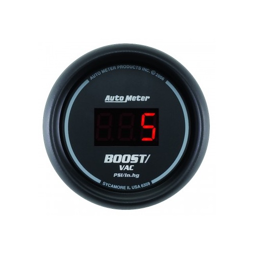 AUTOMETER GAUGE 2-1/16" BOOST/VACUUM,30 IN HG/30 PSI,SPORT-COMP DIGITAL # 6359