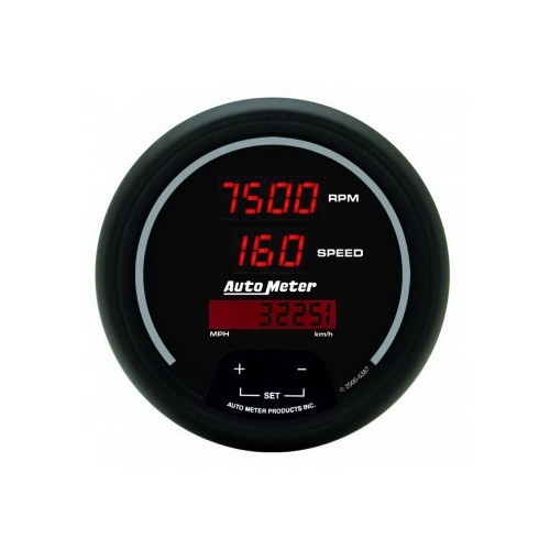 AUTOMETER GAUGE 3-3/8" TACHOMETER/SPEEDOMETER COMBO,8K RPM/260 MPH,ELECTRIC,SPORT-COMP DIGITAL # 6387