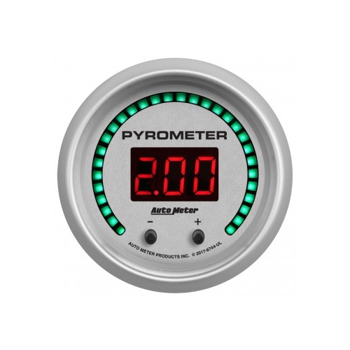 AUTOMETER GAUGE 2-1/16" TWO CHANNEL PYROMETER (EGT),0-2,000 ºF (0-1,100 ºC),ULTRA-LITE ELITE DIGITAL # 6744-UL