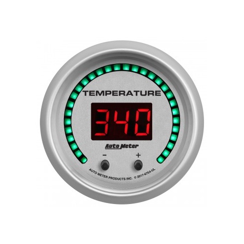 AUTOMETER GAUGE 2-1/16" TWO CHANNEL FLUID TEMPERATURE,SELECTABLE SCALE ºF / ºC,ULTRA-LITE ELITE DIGITAL # 6754-UL
