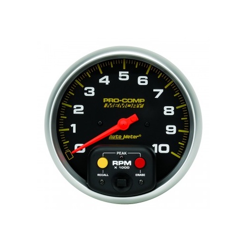AUTOMETER GAUGE TACHOMETER,5",0-10,000 RPM,IN-DASH W/PEAK MEMORY,PRO-COMP # 6801