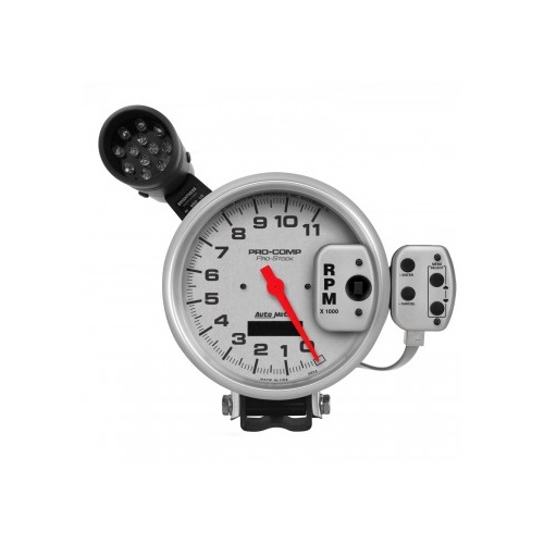 AUTOMETER GAUGE 5" TACHOMETER,0-11,000 RPM,PRO-STOCK PEDESTAL W/ SUPER LITE & PEAK MEM,ULTRA-LITE # 6834-SP
