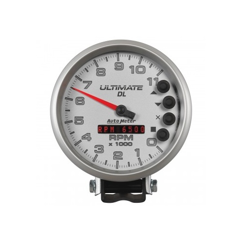 AUTOMETER GAUGE 5" TACHOMETER,0-11,000 RPM,PEDESTAL,ULTIMATE DL PLAYBACK,SILVER # 6895