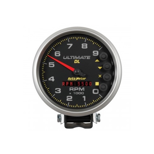 AUTOMETER GAUGE 5" TACHOMETER,0-9000 RPM,PEDESTAL,ULTIMATE DL PLAYBACK,BLACK # 6896