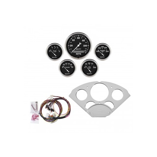 AUTOMETER 5 GAUGE DIRECT-FIT DASH KIT,CHEVY CAR 55-56,OLD TYME BLACK # 7033-OTB