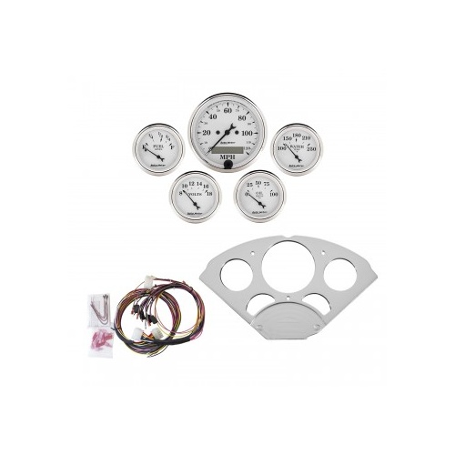 AUTOMETER 5 GAUGE DIRECT-FIT DASH KIT,CHEVY CAR 55-56,OLD TYME WHITE # 7033-OTW