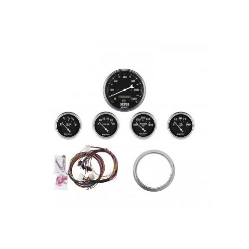 AUTOMETER 5 GAUGE DIRECT-FIT DASH KIT,CHEVY CAR 59-60,OLD TYME BLACK # 7034-OTB