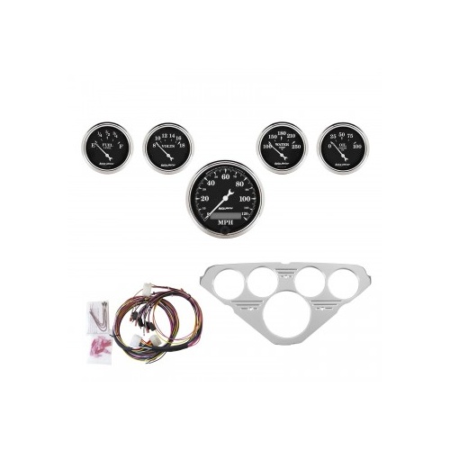 AUTOMETER 5 GAUGE DIRECT-FIT DASH KIT,CHEVY TRUCK 55-59,OLD TYME BLACK # 7036-OTB