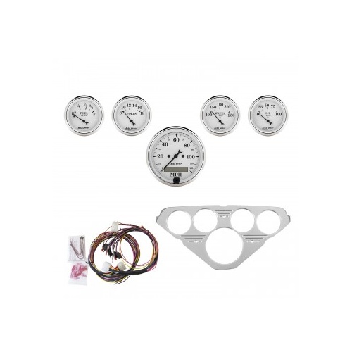 AUTOMETER 5 GAUGE DIRECT-FIT DASH KIT,CHEVY TRUCK 55-59,OLD TYME WHITE # 7036-OTW