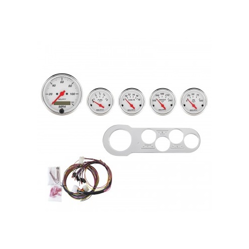 AUTOMETER 5 GAUGE DIRECT-FIT DASH KIT,CHEVY CAR 53-54,ARCTIC WHITE # 7042-AW