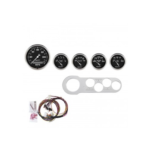 AUTOMETER 5 GAUGE DIRECT-FIT DASH KIT,CHEVY CAR 53-54,OLD TYME BLACK # 7042-OTB