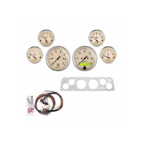 AUTOMETER 6 GAUGE DIRECT-FIT DASH KIT,CHEVY TRUCK 64-66,ANTIQUE BEIGE # 7043-AB