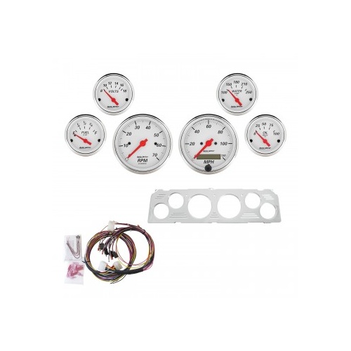 AUTOMETER 6 GAUGE DIRECT-FIT DASH KIT,CHEVY TRUCK 64-66,ARCTIC WHITE # 7043-AW