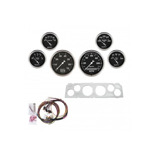 AUTOMETER 6 GAUGE DIRECT-FIT DASH KIT,CHEVY TRUCK 64-66,OLD TYME BLACK # 7043-OTB