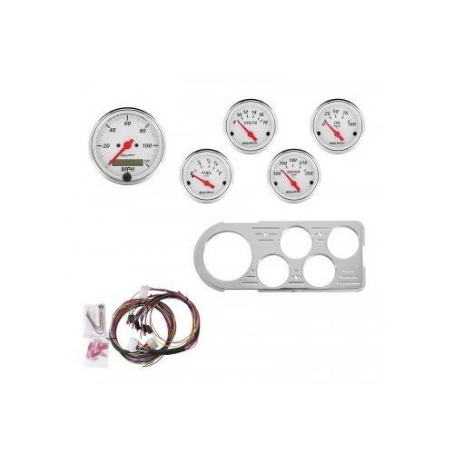 AUTOMETER 5 GAUGE DIRECT-FIT DASH KIT,FORD TRUCK 48-50,ARCTIC WHITE # 7046-AW