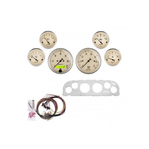 AUTOMETER 6 GAUGE DIRECT-FIT DASH KIT,CHEVY TRUCK 60-63,ANTIQUE BEIGE # 7047-AB