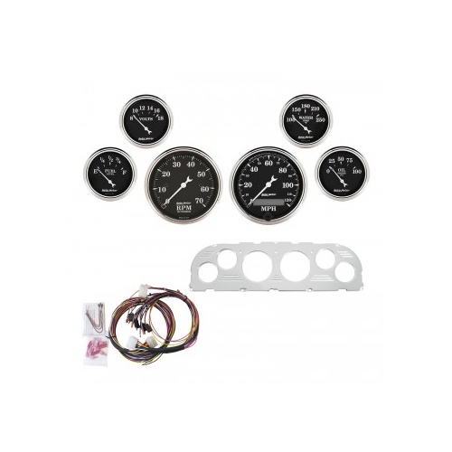 AUTOMETER 6 GAUGE DIRECT-FIT DASH KIT,CHEVY TRUCK 60-63,OLD TYME BLACK # 7047-OTB