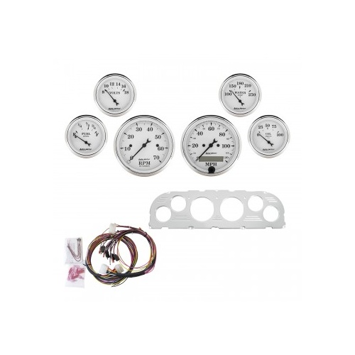 AUTOMETER 6 GAUGE DIRECT-FIT DASH KIT,CHEVY TRUCK 60-63,OLD TYME WHITE # 7047-OTW