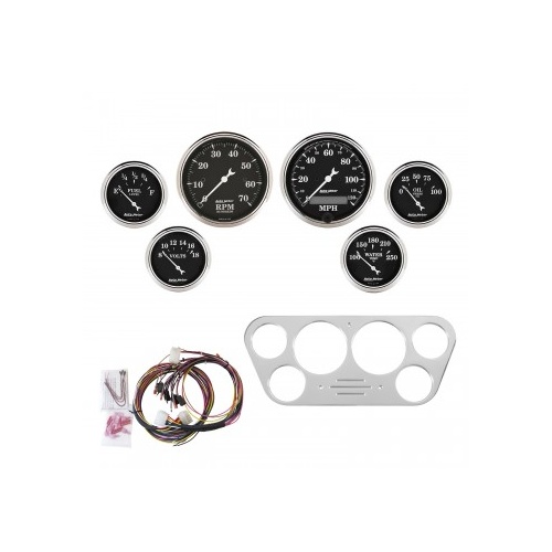 AUTOMETER 6 GAUGE DIRECT-FIT DASH KIT,FORD TRUCK 53-55,OLD TYME BLACK # 7048-OTB