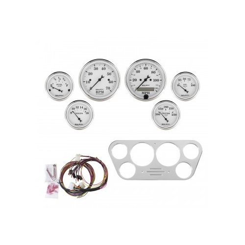 AUTOMETER 6 GAUGE DIRECT-FIT DASH KIT,FORD TRUCK 53-55,OLD TYME WHITE # 7048-OTW