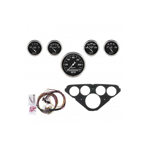 AUTOMETER 5 GAUGE DIRECT-FIT DASH KIT,CHEVY TRUCK 55-59,OLD TYME BLACK # 7049-OTB