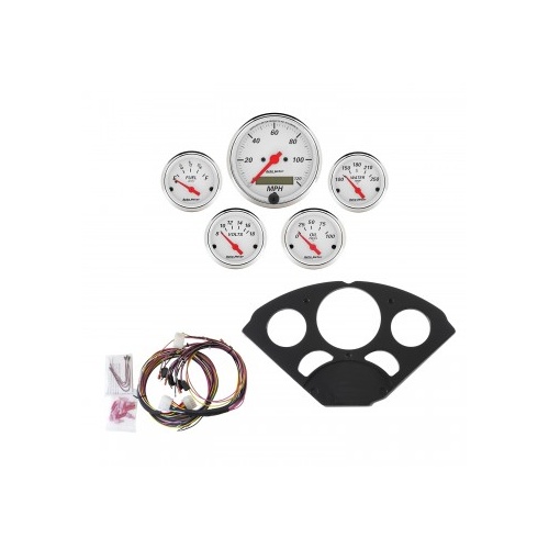 AUTOMETER GAUGE 5 GAUGE DIRECT-FIT DASH KIT,CHEVY 55-56,ARCTIC WHITE # 7055-AW