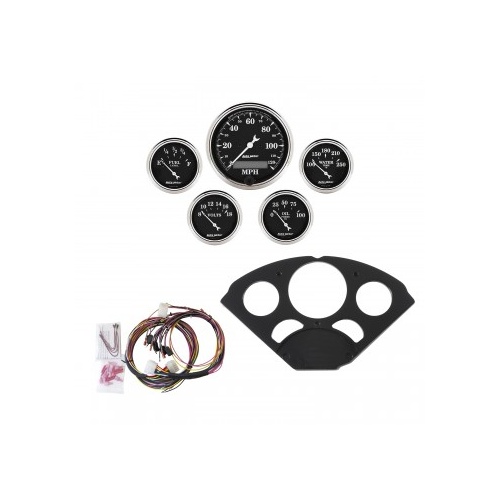 AUTOMETER GAUGE 5 GAUGE DIRECT-FIT DASH KIT,CHEVY 55-56,OLD TYME BLACK # 7055-OTB