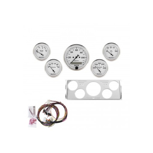 AUTOMETER 5 GAUGE DIRECT-FIT DASH KIT,CHEVY TRUCK 40-46,OLD TYME WHITE # 7057-OTW