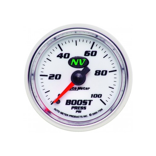AUTOMETER GAUGE 2-1/16" BOOST,0-100 PSI,MECHANICAL,NV # 7306