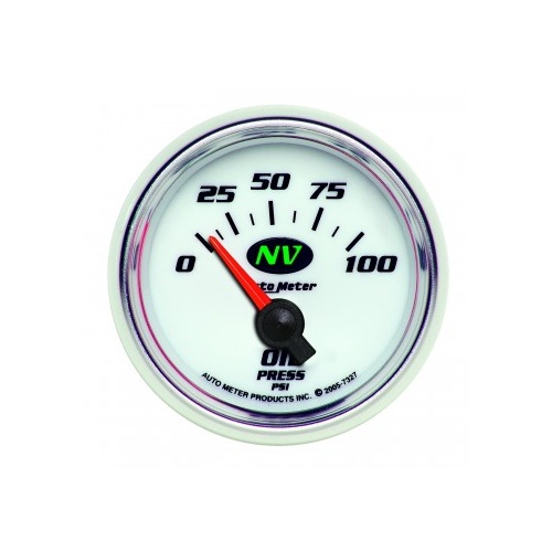 AUTOMETER GAUGE 2-1/16" OIL PRESSURE,0-100 PSI,AIR-CORE,NV # 7327