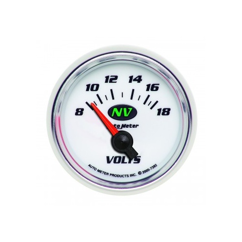 AUTOMETER GAUGE 2-1/16" VOLTMETER,8-18V,AIR-CORE,NV # 7392