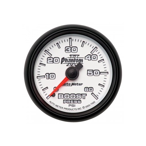 AUTOMETER GAUGE 2-1/16" BOOST,0-60 PSI,MECHANICAL,PHANTOM II # 7505