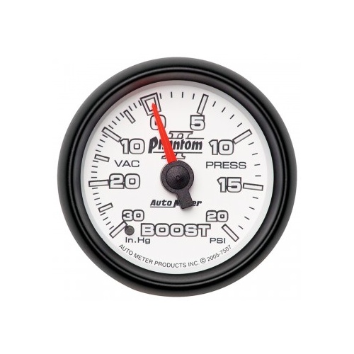 AUTOMETER GAUGE 2-1/16" BOOST/VACUUM,30 IN HG/20 PSI,MECHANICAL,PHANTOM II # 7507