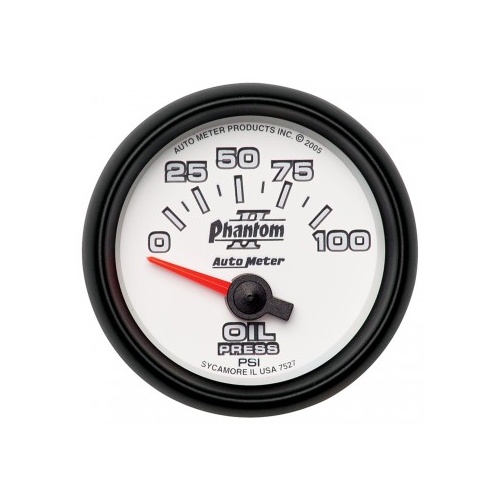 AUTOMETER GAUGE 2-1/16" OIL PRESSURE,0-100 PSI,AIR-CORE,PHANTOM II # 7527