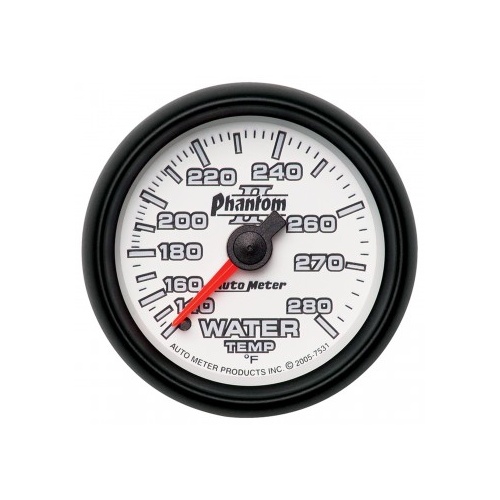 AUTOMETER GAUGE 2-1/16" WATER TEMPERATURE,140-280F,6 FT.,MECHANICAL,PHANTOM II # 7531