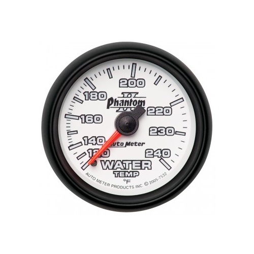 AUTOMETER GAUGE 2-1/16" WATER TEMPERATURE,120-240F,6 FT.,MECHANICAL,PHANTOM II # 7532