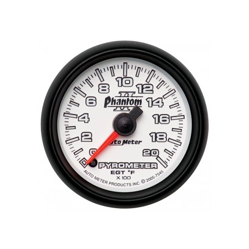 AUTOMETER GAUGE 2-1/16" PYROMETER,0-2000F,STEPPER MOTOR,PHANTOM II # 7545