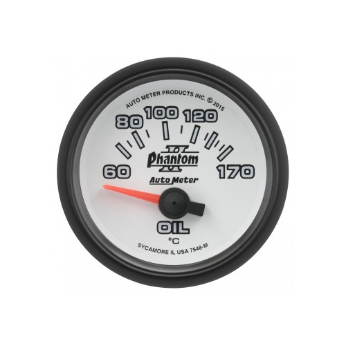 AUTOMETER GAUGE 2-1/16" OIL TEMP,60-170 C,AIR-CORE,PHANTOM II # 7548-M