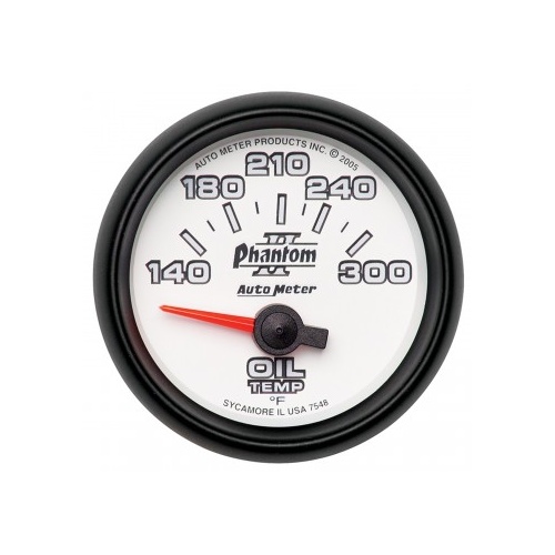 AUTOMETER GAUGE 2-1/16" OIL TEMPERATURE,140-300F,AIR-CORE,PHANTOM II # 7548