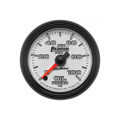 AUTOMETER GAUGE 2-1/16" OIL PRESSURE,0-100 PSI,STEPPER MOTOR,PHANTOM II # 7553